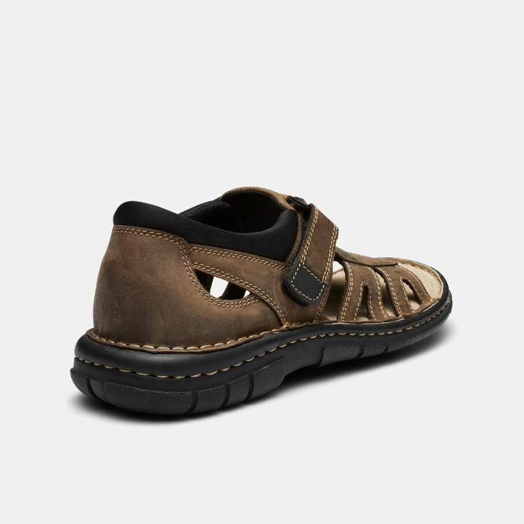 Hush Puppies Whip Closed Back Leather Sandals Brown - Image 4