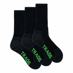 Tradie Black Acrylic Work Socks 3 Pack Black