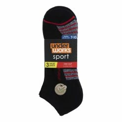 Underworks Low Cut Sport Socks 3 Pack Black