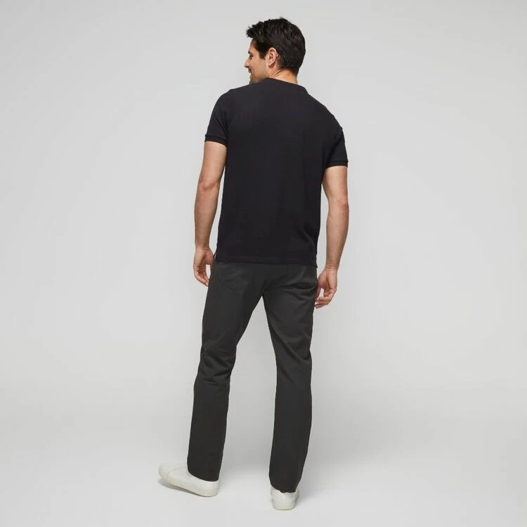 JC Lanyon Double Pique Henley T-Shirt Black - Image 4