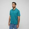 Bronson Casual Men's Elliot Cotton Jersey Stripe Short Sleeve Polo Green