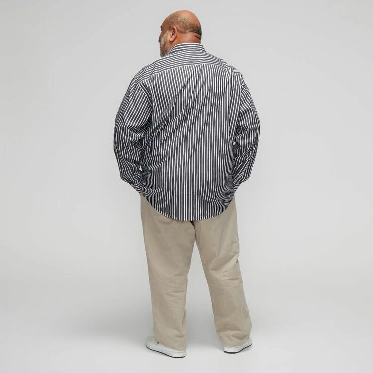 U.S. Polo Assn. Big Men's Stripe Cotton Long Sleeve Shirt Black - Image 4