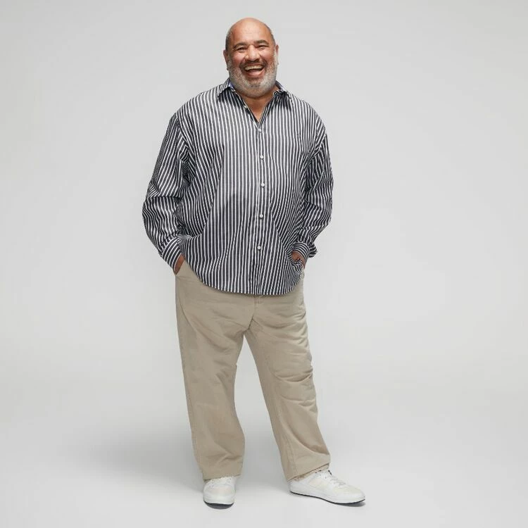 U.S. Polo Assn. Big Men's Stripe Cotton Long Sleeve Shirt Black - Image 3