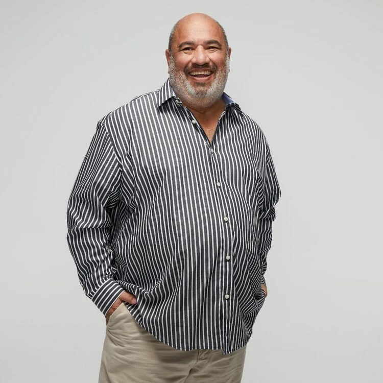 U.S. Polo Assn. Big Men's Stripe Cotton Long Sleeve Shirt Black