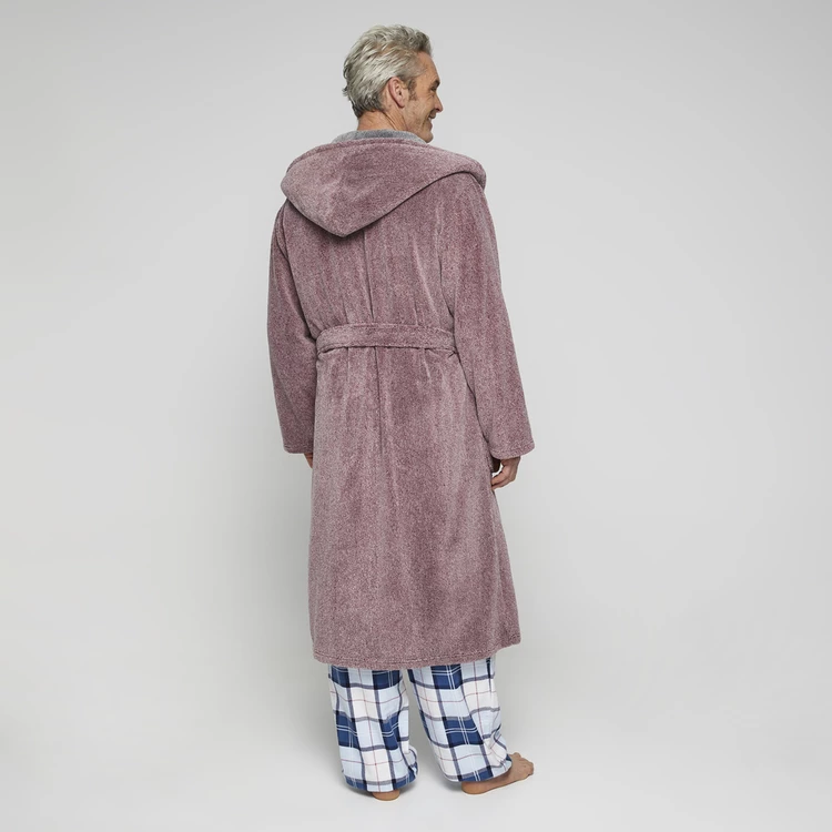 Nic Morris Hooded Sherpa Collar Gown Burgundy - Image 3