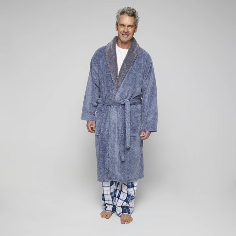 Nic Morris Sherpa Collar Gown Blue - Image 4