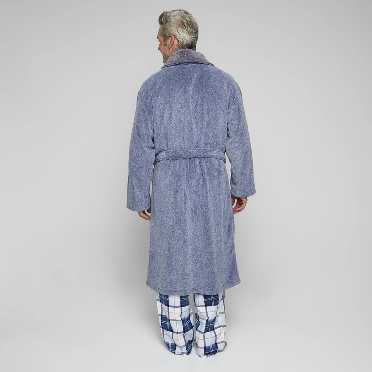 Nic Morris Sherpa Collar Gown Blue - Image 3