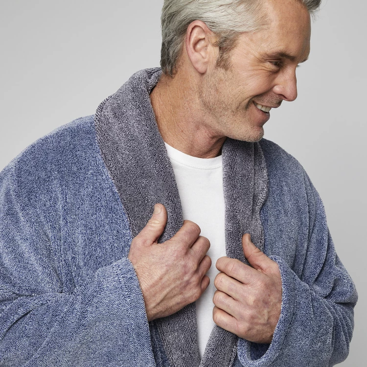 Nic Morris Sherpa Collar Gown Blue - Image 2