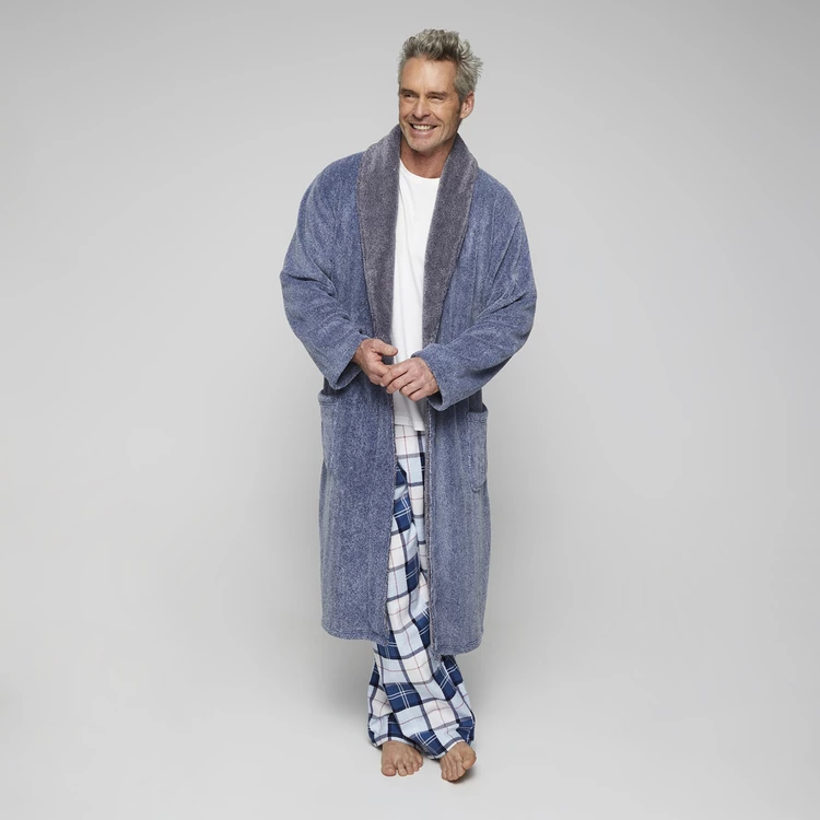 Nic Morris Sherpa Collar Gown Blue - Image 5