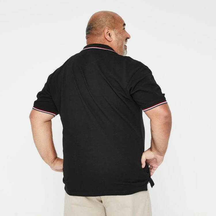 U.S. Polo Assn. Big Men's Short Sleeve Polo With Tipping Black - Image 4