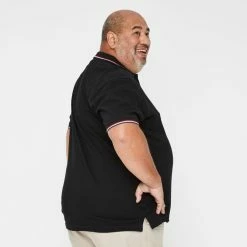 U.S. Polo Assn. Big Men's Short Sleeve Polo With Tipping Black