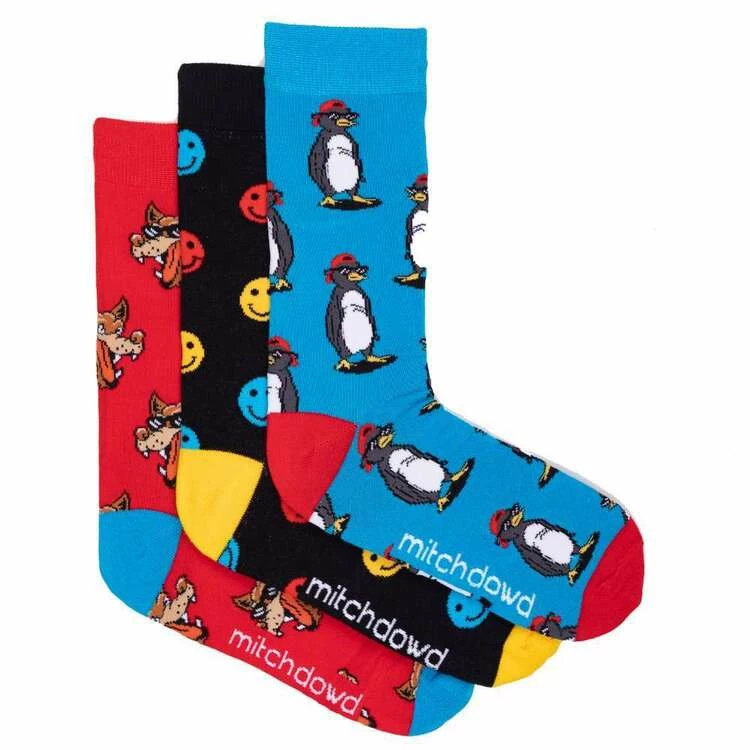 Mitch Dowd Cool Penguin Sock 3 Pack Multicoloured 8 - 13 - Image 3