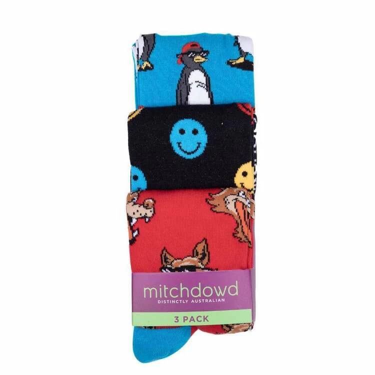 Mitch Dowd Cool Penguin Sock 3 Pack Multicoloured 8 - 13