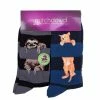 Mitch Dowd Stripe Sloth & Cat Sock 2 Pack Multicoloured 8 - 13