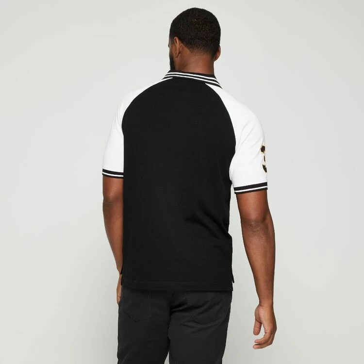 U.S. POLO ASSN. Contrast Short Sleeve P3 Polo With Gold Embroidered Logo Black - Image 4