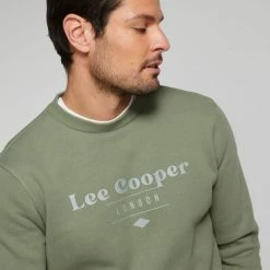 Lee Cooper Jeans Embroidered Crew Sweat Olive
