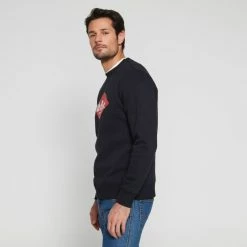 Lee Cooper Jeans Diamond Logo Print Crew Sweat Black