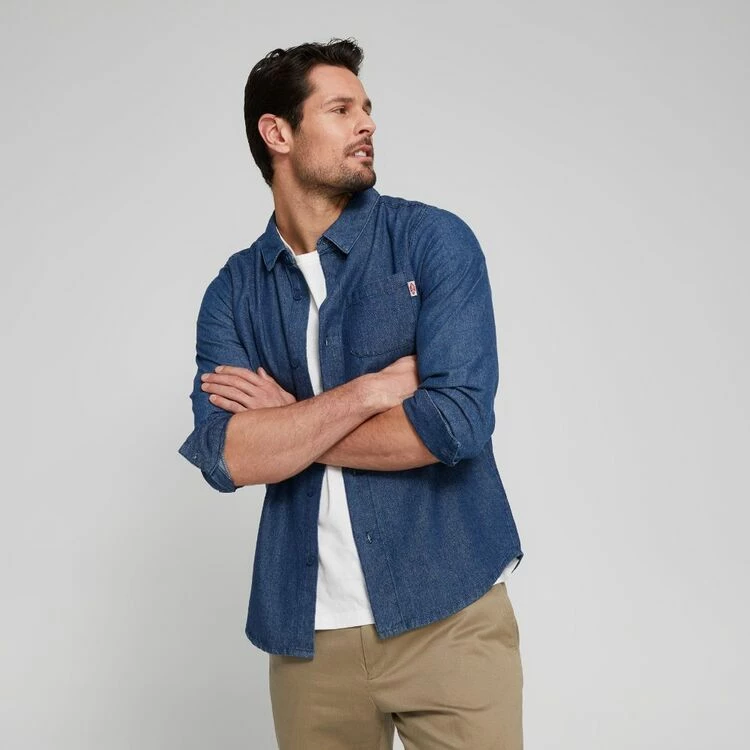 Lee Cooper Men's Denim Long Sleeve Shirt Denim - Image 3
