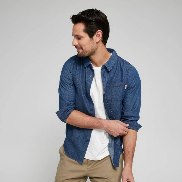 Lee Cooper Men's Denim Long Sleeve Shirt Denim - Image 2