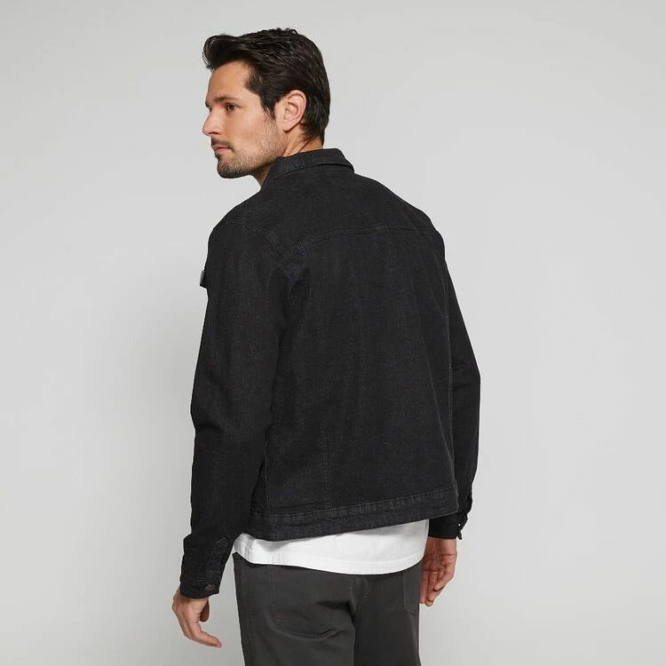 Lee Cooper Jeans Denim Trucker Jacket Black - Image 4