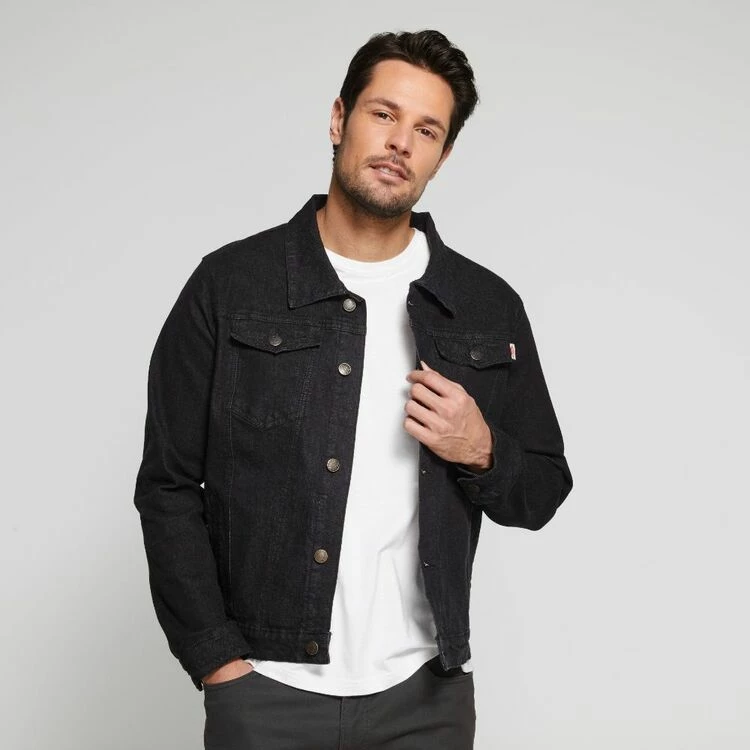 Lee Cooper Jeans Denim Trucker Jacket Black
