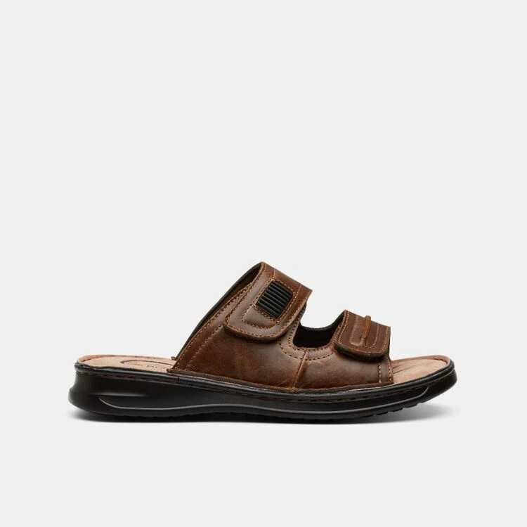 Bronson Gerard Double Strap Slide Brown - Image 4