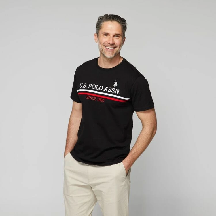 U.S. Polo Assn. U.S Polo Assn. Branded Short Sleeve T-Shirt Black - Image 3