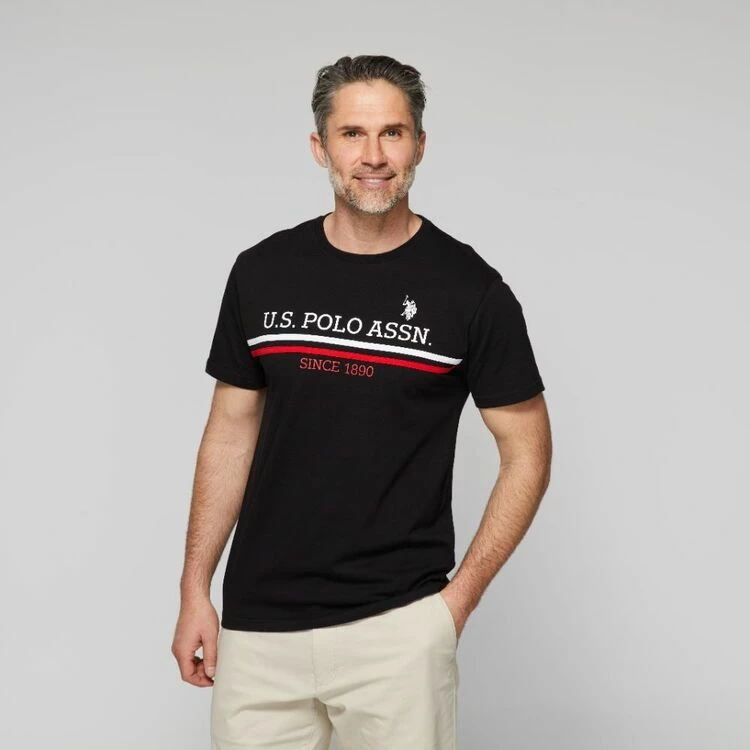 U.S. Polo Assn. U.S Polo Assn. Branded Short Sleeve T-Shirt Black - Image 2