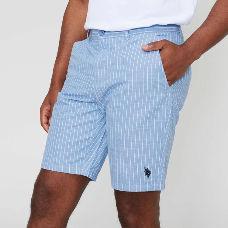 U.S. POLO ASSN. Striped Bermuda Short Blue