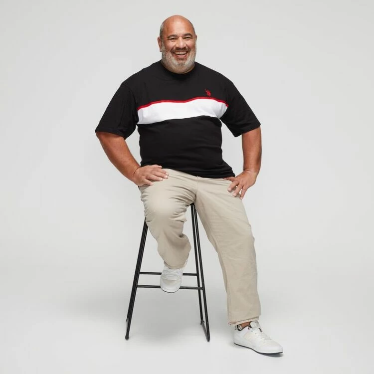 U.S. Polo Assn. Big Men's Chest Stripe Logo Short Sleeve T-Shirt Black - Image 3