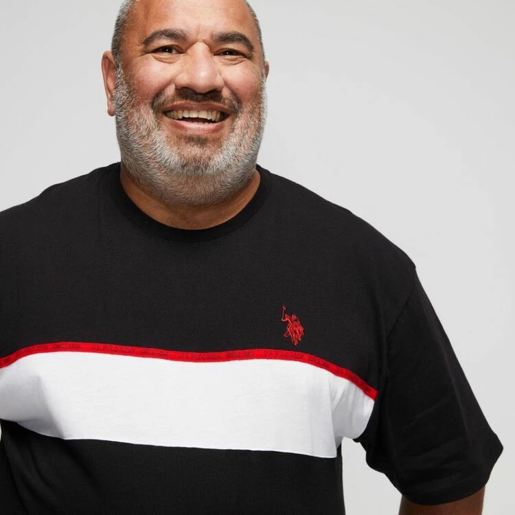 U.S. Polo Assn. Big Men's Chest Stripe Logo Short Sleeve T-Shirt Black - Image 2