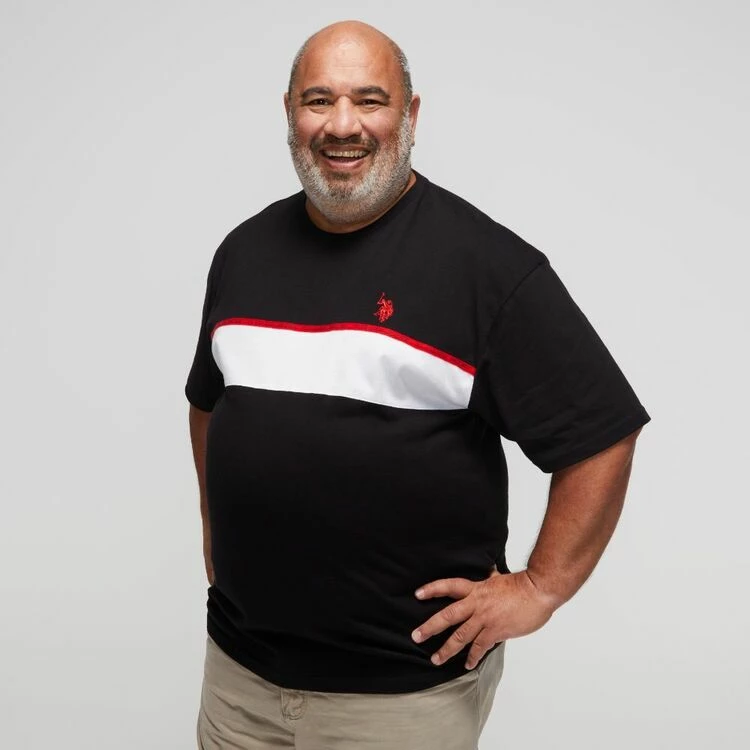 U.S. Polo Assn. Big Men's Chest Stripe Logo Short Sleeve T-Shirt Black