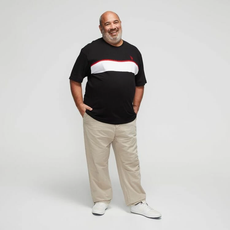 U.S. Polo Assn. Big Men's Chest Stripe Logo Short Sleeve T-Shirt Black - Image 5