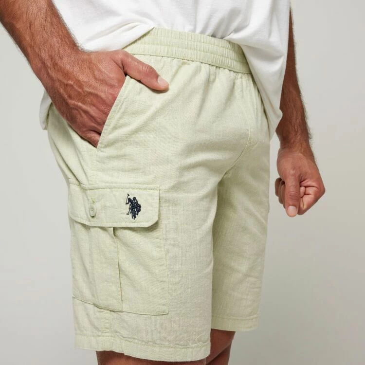 U.S. POLO Assn. Big Elastic Waist Cargo Shorts Khaki - Image 2