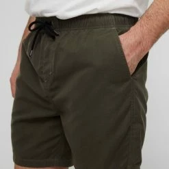 Bronson Casual Men's Newell Vintage Pull On Deck Shorts Khaki