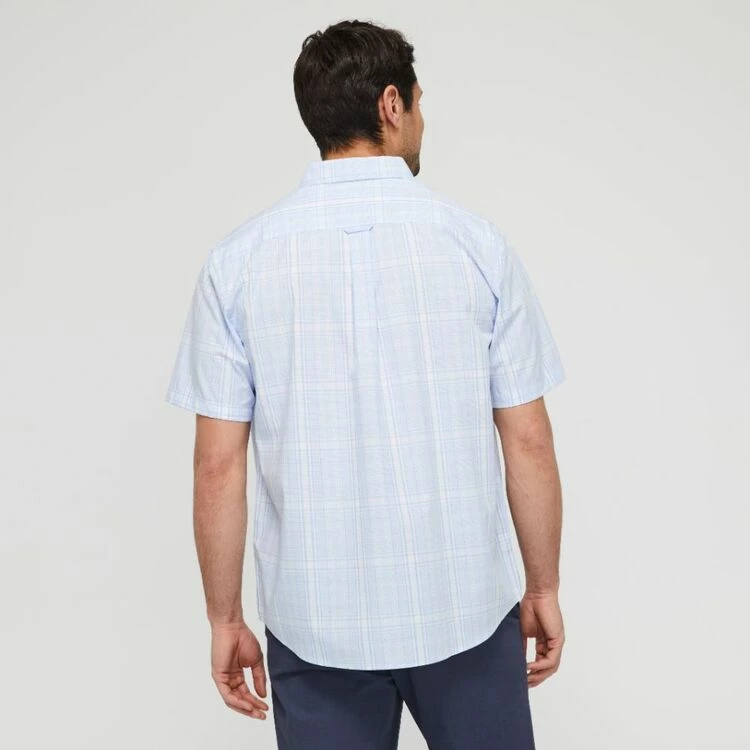 JC Lanyon Tyler Easycare Short Sleeve Shirt Sky Chalk - Image 4