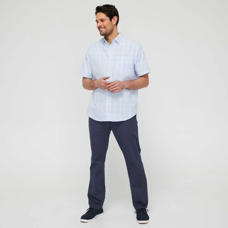 JC Lanyon Tyler Easycare Short Sleeve Shirt Sky Chalk - Image 3