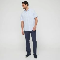 JC Lanyon Tyler Easycare Short Sleeve Shirt Sky Chalk