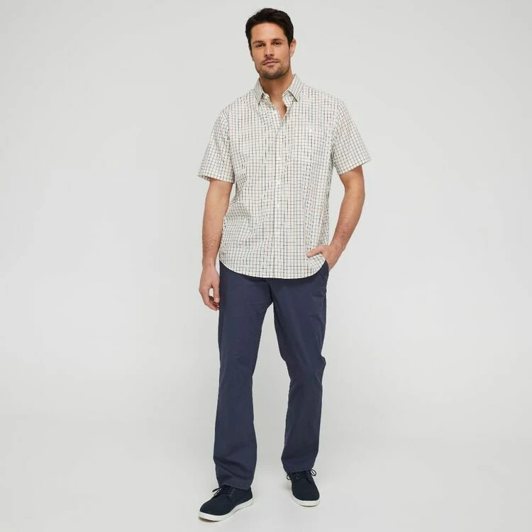 JC Lanyon Anders Easycare Short Sleeve Shirt Beige & Multicoloured - Image 3