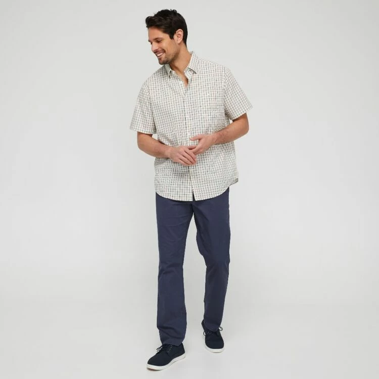 JC Lanyon Anders Easycare Short Sleeve Shirt Beige & Multicoloured - Image 5