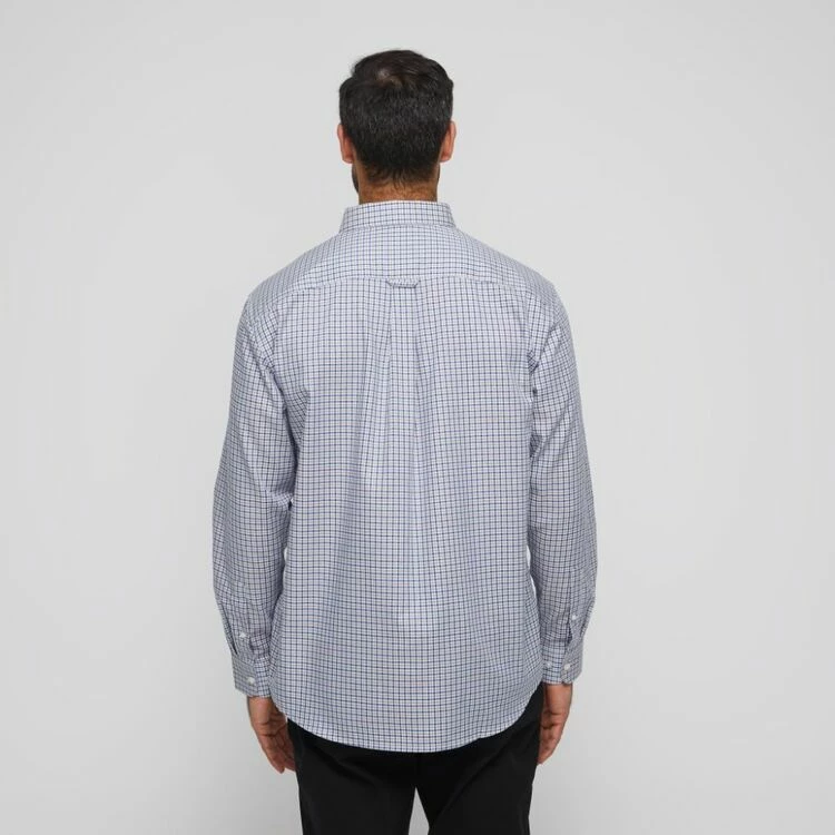 JC Lanyon Men's Knox Easy Care Long Sleeve Shirt Multicoloured & Blue - Image 4