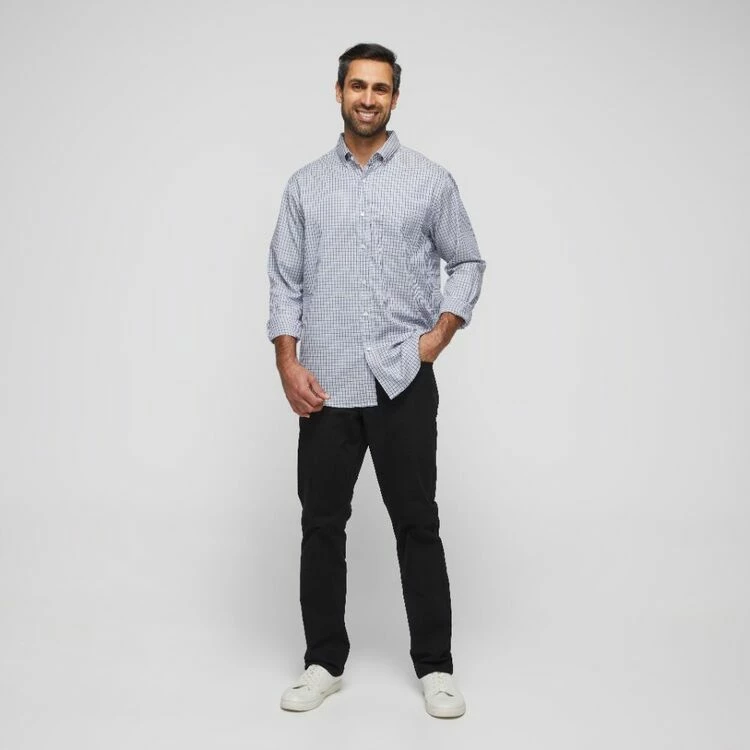 JC Lanyon Men's Knox Easy Care Long Sleeve Shirt Multicoloured & Blue - Image 3