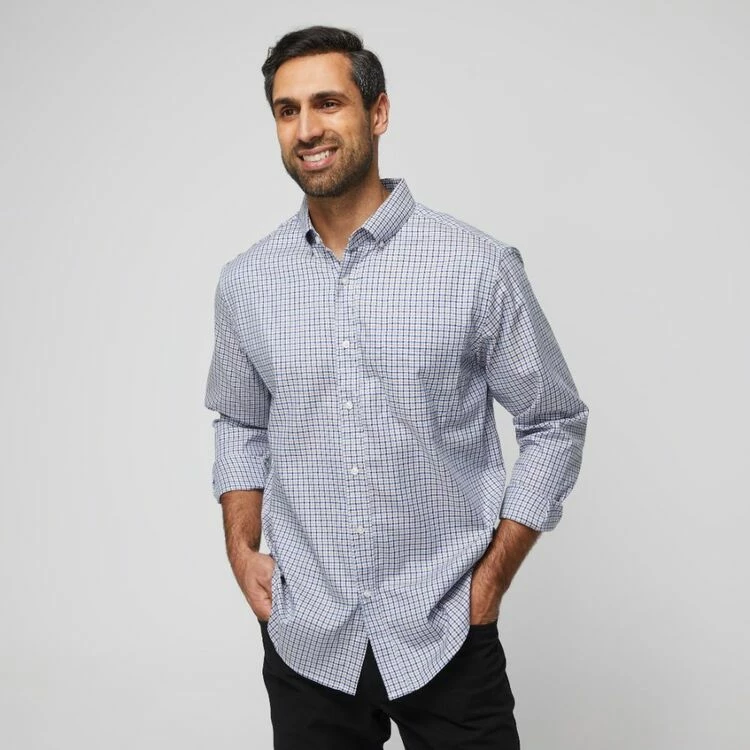 JC Lanyon Men's Knox Easy Care Long Sleeve Shirt Multicoloured & Blue - Image 2