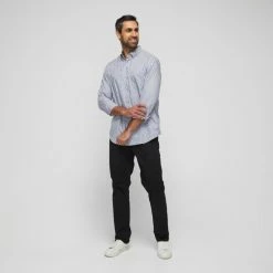 JC Lanyon Men's Knox Easy Care Long Sleeve Shirt Multicoloured & Blue