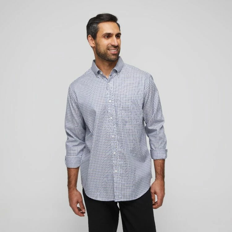 JC Lanyon Men's Knox Easy Care Long Sleeve Shirt Multicoloured & Blue - Image 5