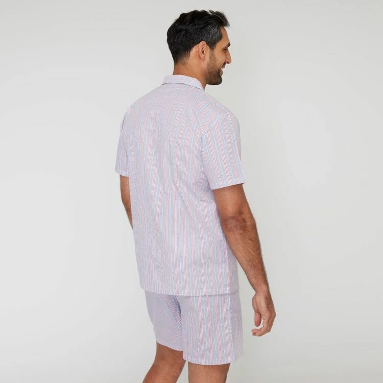 Nic Morris Short Cotton Poplin Pj Set Multicoloured Stripe - Image 4