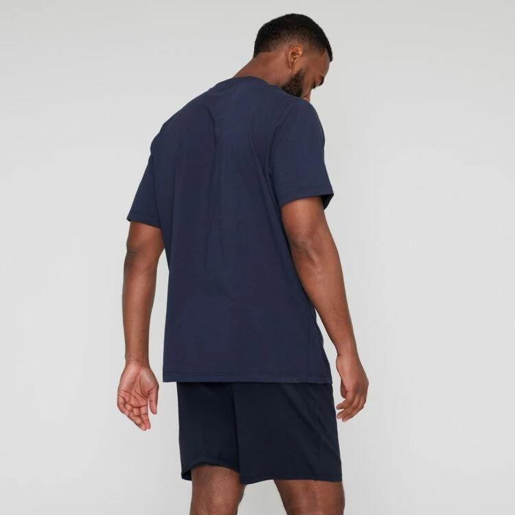 Nic Morris Men's Short Sleeve Pyjama Crew Neck T-Shirt Dark Navy - Image 4