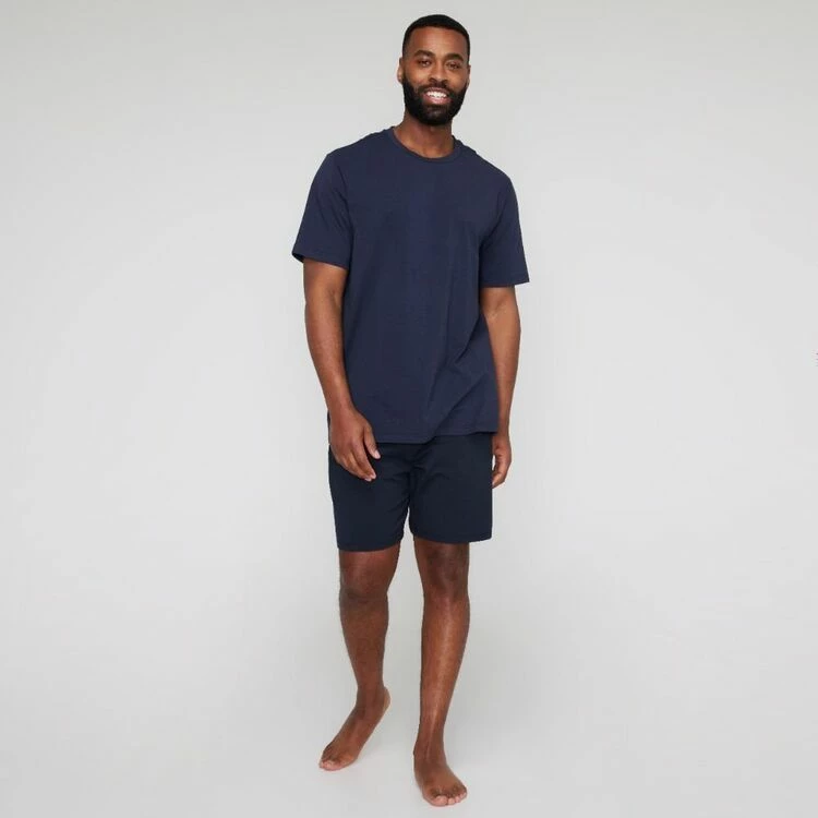 Nic Morris Men's Short Sleeve Pyjama Crew Neck T-Shirt Dark Navy - Image 3