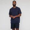 Nic Morris Men's Short Sleeve Pyjama Crew Neck T-Shirt Dark Navy