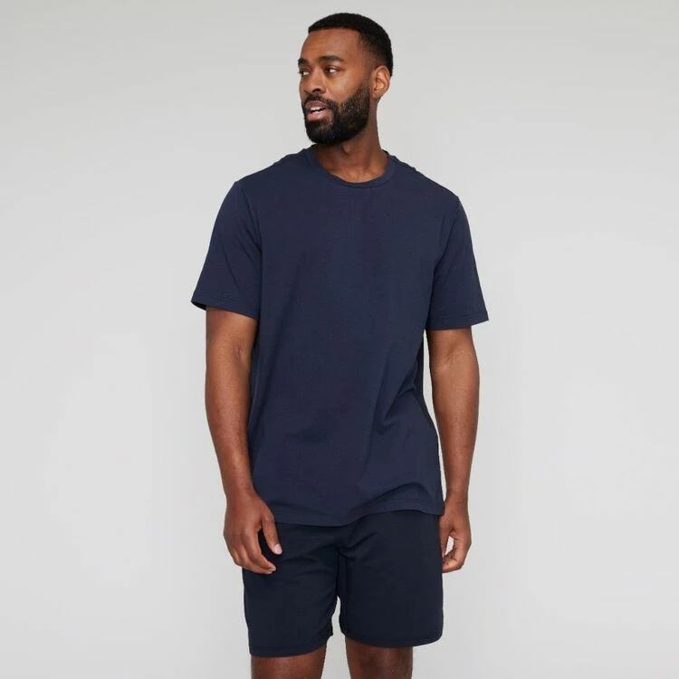 Nic Morris Men's Short Sleeve Pyjama Crew Neck T-Shirt Dark Navy - Image 5